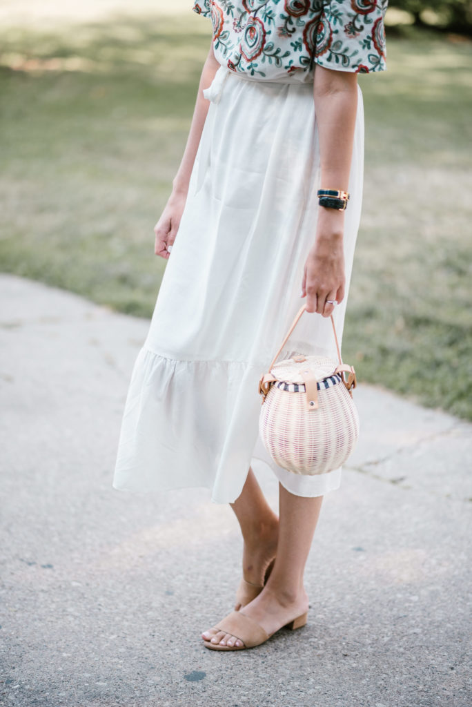 off the shoulder embroidered dress