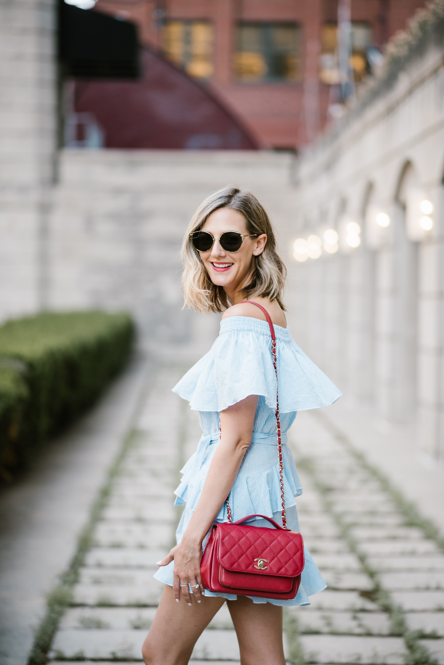 off the shoulder ruffle mini dress topshop red chanel