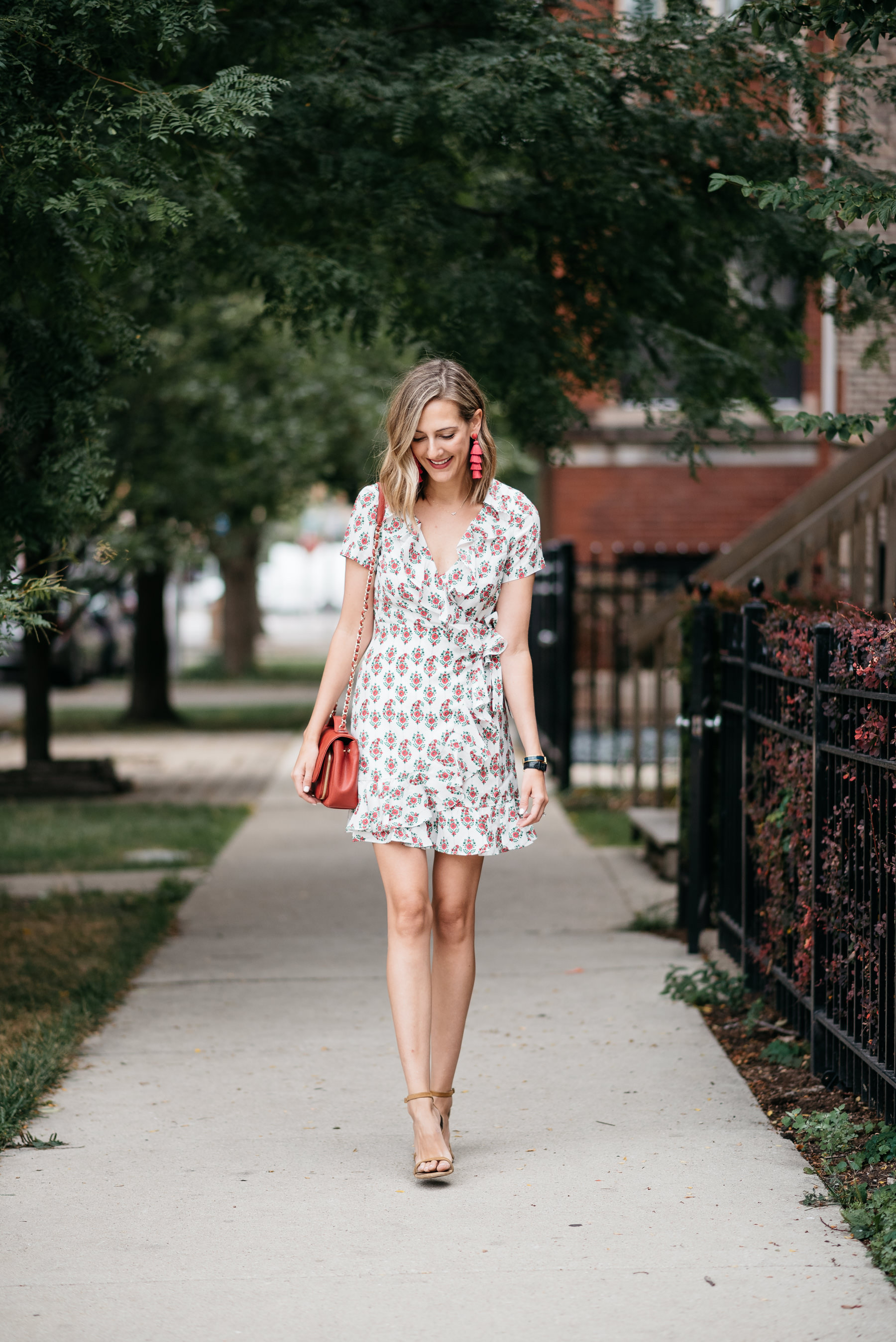 floral fall dress statement earrings