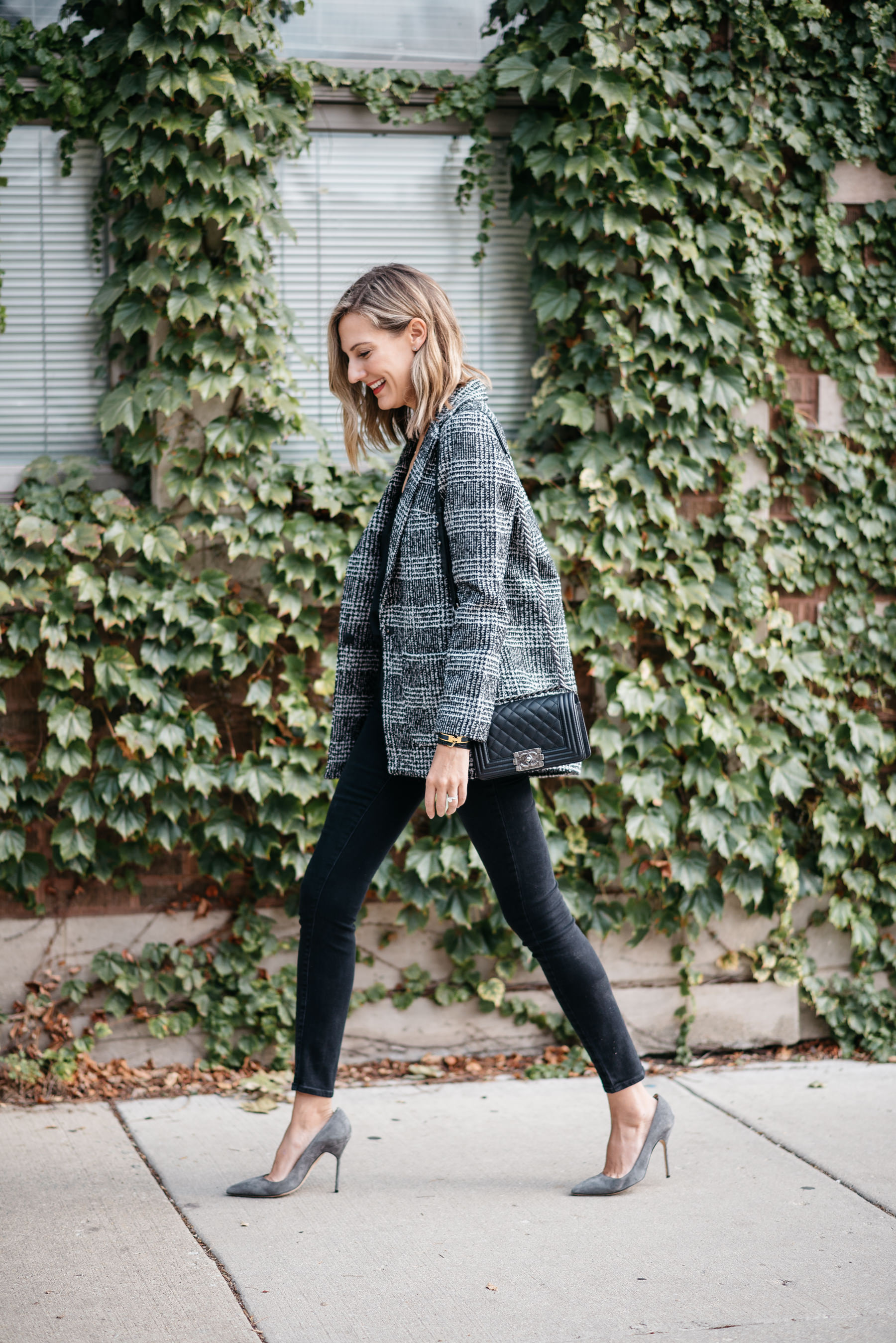 plaid boyfriend check blazer outfit h&m jacket plaid boyfriend check blazer outfit