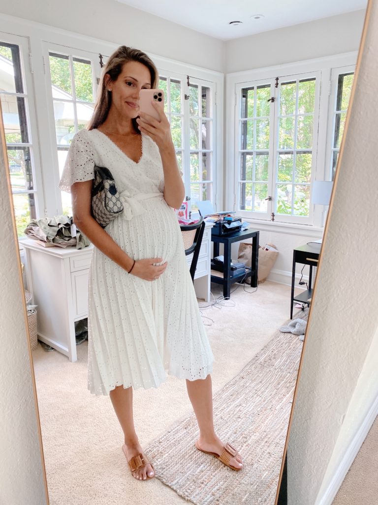 white dress pregnancy