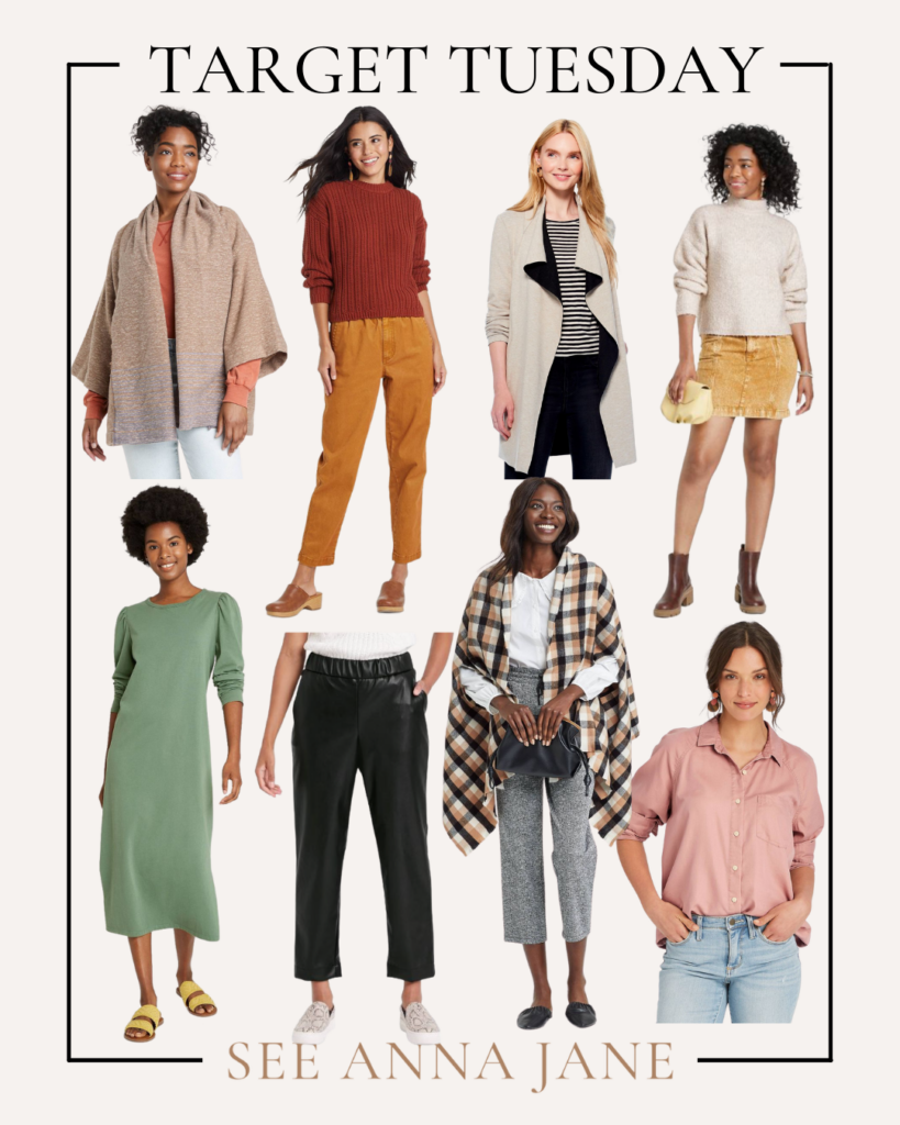 collage of target tuesday clothes
